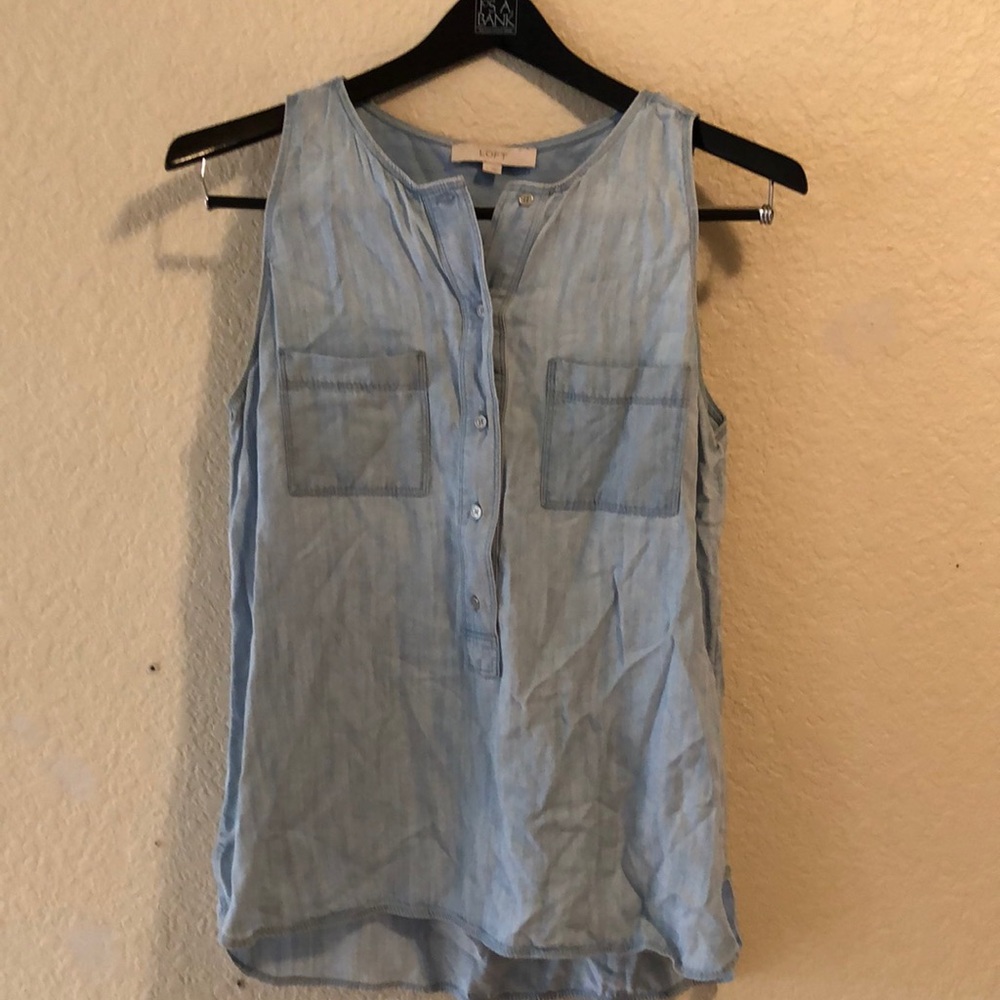Chambray tank quarter buttondown